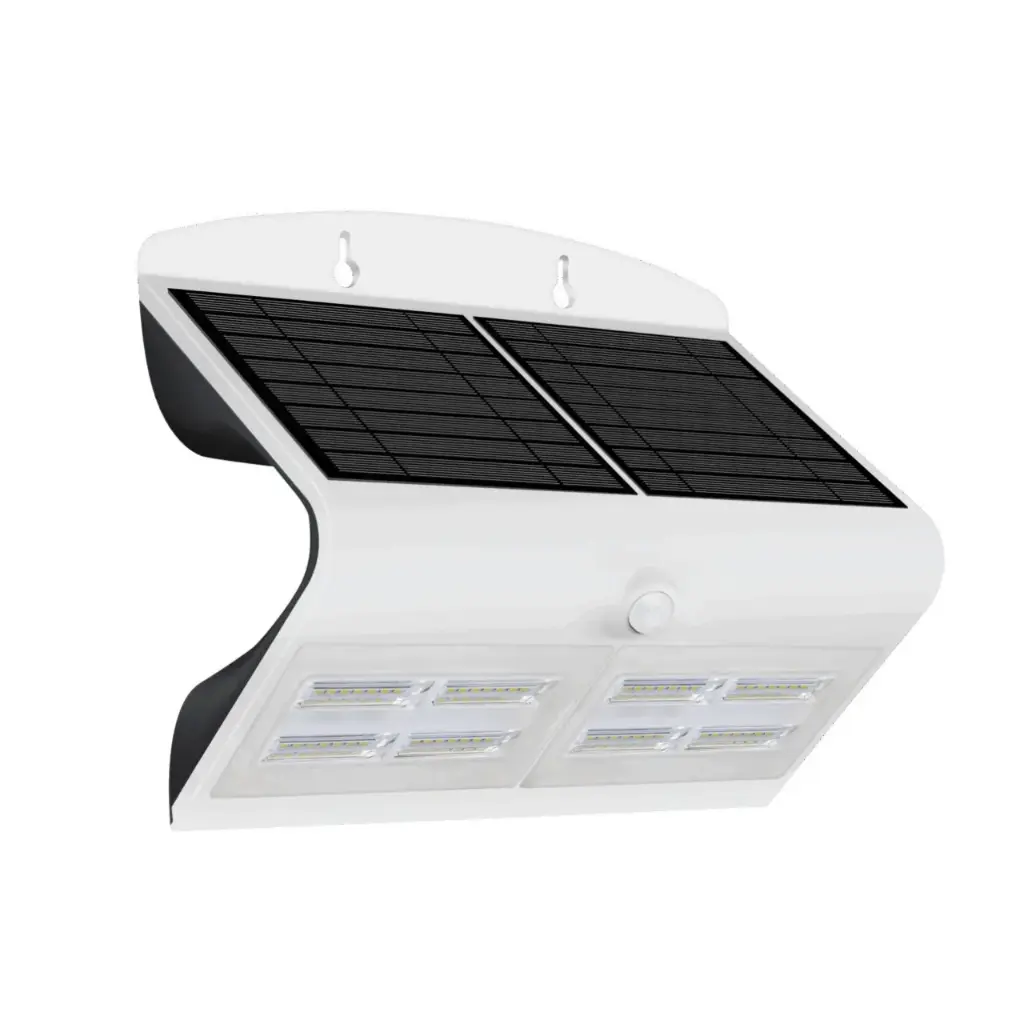 APLIQUE P. SOLAR 3.2W TIPO V 6500K NGR + SENSOR MOV