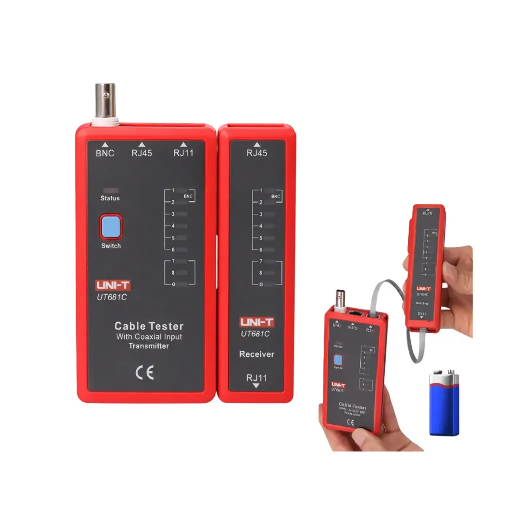 [34-011] TESTER DE CABLE RJ11-RJ45 Y BNC UT681C